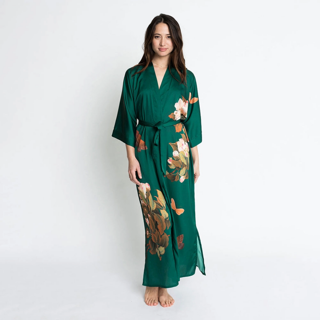 Faux Silk Floral Kimono at Circadian Intimates Lingerie Store
