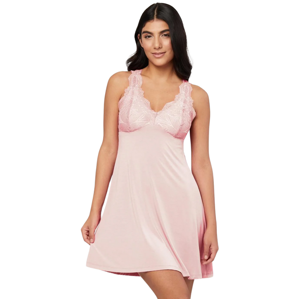 Soft Cotton Modal Chemise with Bralette Support