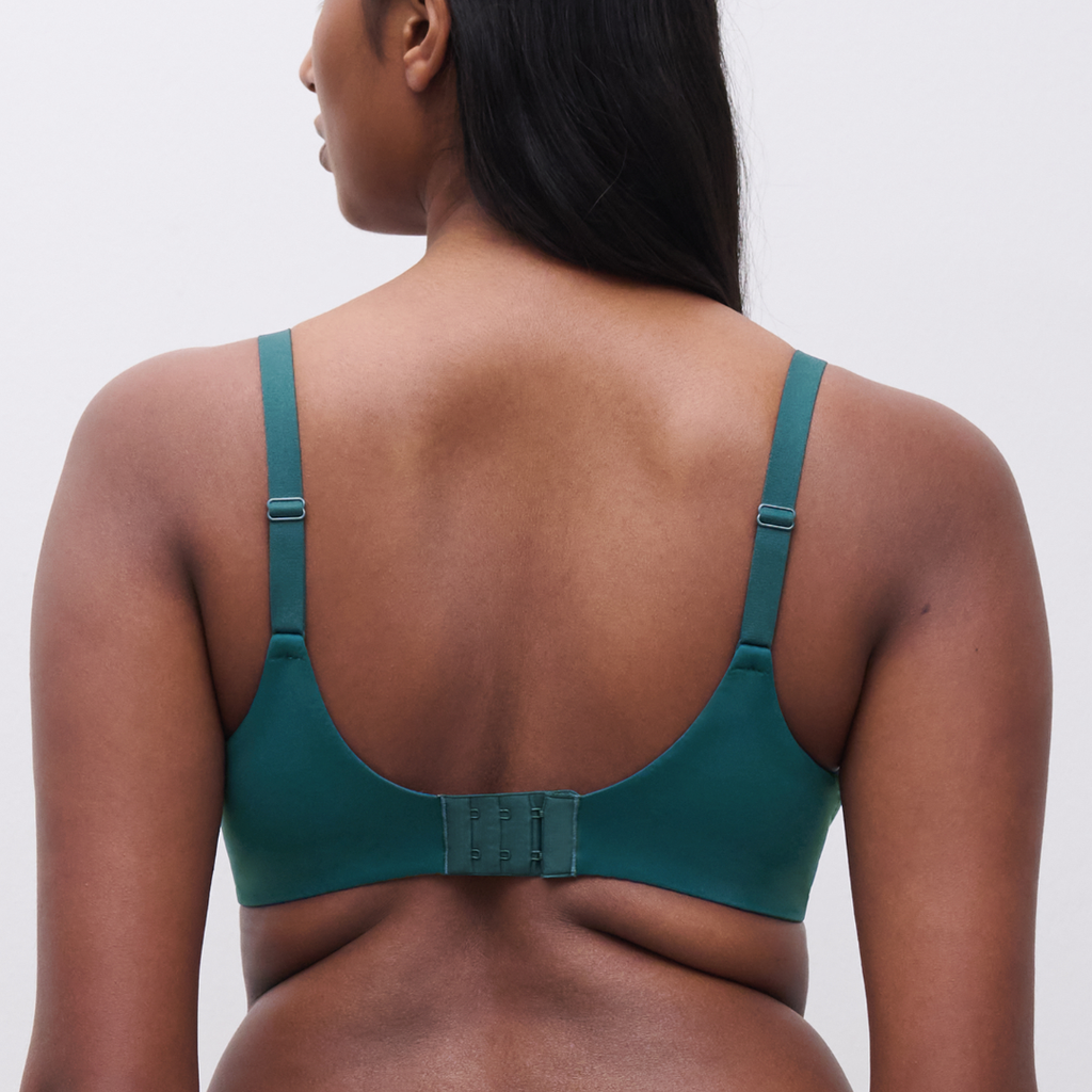 The Butter Bra that Minimizes in Emerald Green at Circadian Intimates